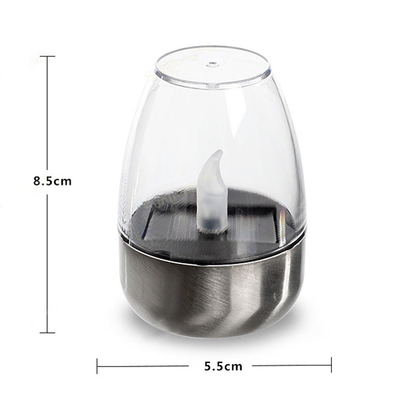 Aarenza solar-powered LED candle light lamp, houseware and kitchen decor, glowing softly with a warm ambient light.