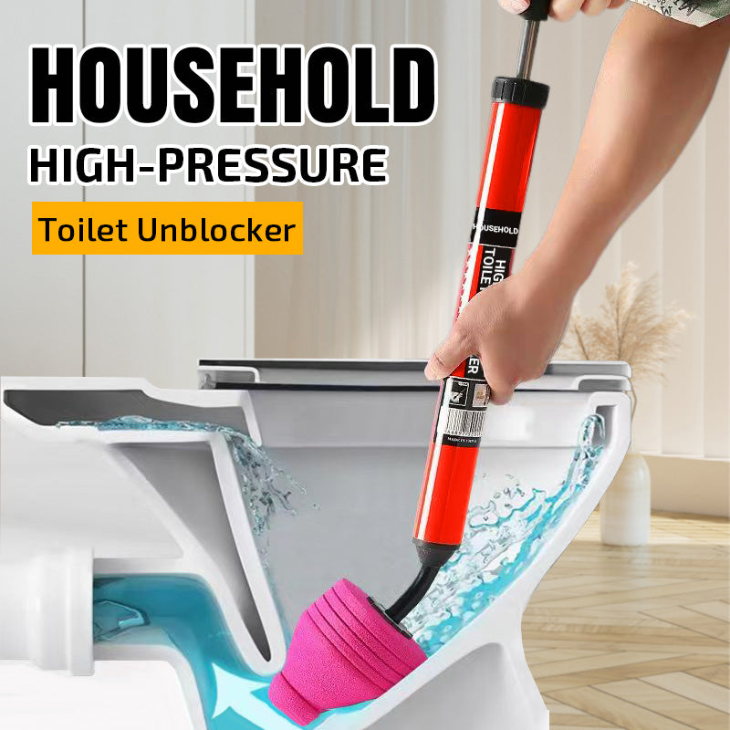 Arenzza high-pressure toilet unblocker tool for household use, showing its nozzle and handle for instant clog removal without chemicals.