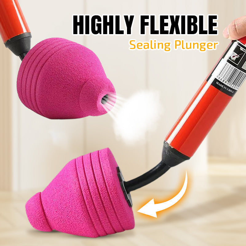 Arenzza household high-pressure toilet unblocker in use, demonstrating instant clog removal without chemicals or mess.