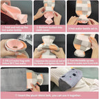 Arenzza plush hot water bottle belt for refilling, soft fabric cover with adjustable straps, designed for cozy home use.