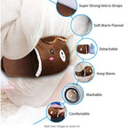 Arenzza plush hot water bottle belt for refilling, soft fabric cover with adjustable strap, ideal for cozy home and kitchen use.