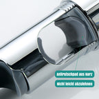 Arenzza no-tool shower holder mounted on a bathroom wall, holding a shower head with a sleek, modern design.