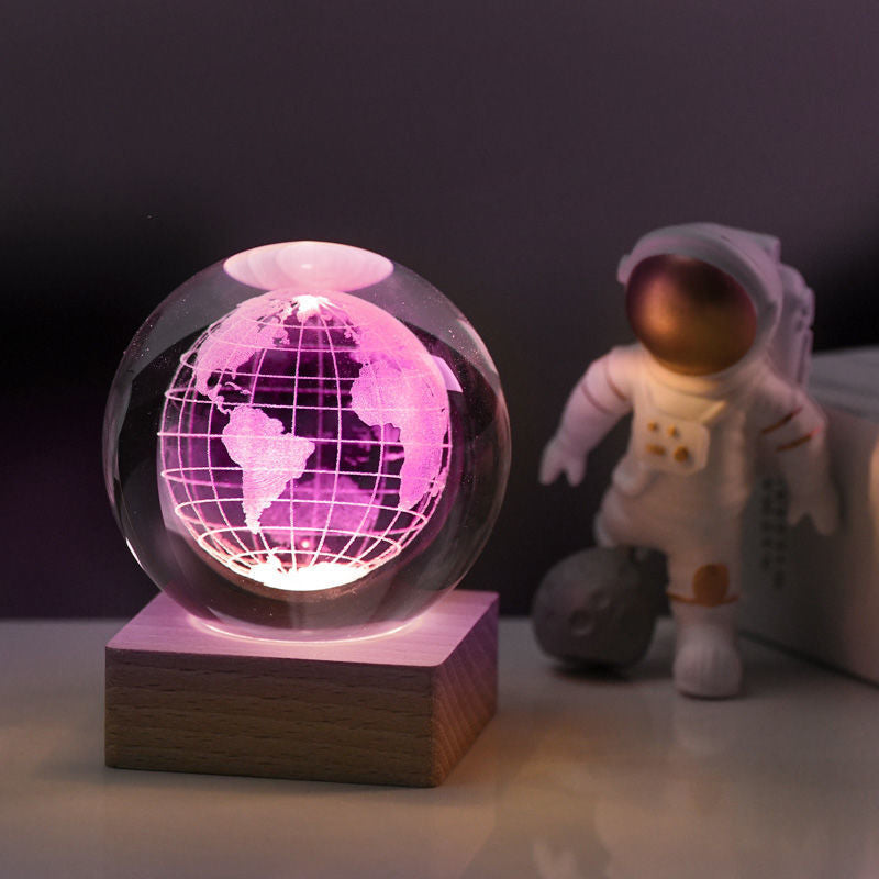 Arenzza 3D Galaxy Crystal Ball Nightlight, decorative houseware with a luminous galaxy design for ambient lighting.
