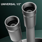 Arenzza upgraded explosion-proof braided shower hose with anti-leak design, showing the durable, flexible hose attached to a showerhead.