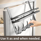Arenzza over-the-door hook with basket for kitchen and houseware, space-saving, strong, tool-free installation on door.