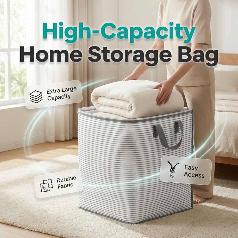 Arenzza large collapsible storage bag with handles, made of durable houseware material, shown in expanded and folded states.
