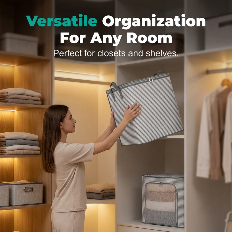 Arenzza large collapsible storage bag with handles, made of durable fabric, ideal for organizing household and kitchen items.