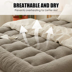 Arenzza thickened mattress pad with plush fabric, providing strong support and cozy warmth for a comfortable night's sleep.