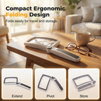 Arenzza folding handheld magnifying glass with built-in light, ideal for reading and detailed inspection, in a compact houseware design.