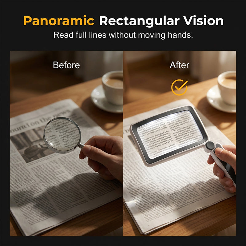 Arenzza folding handheld magnifying glass with built-in light, designed for reading and detailed houseware and kitchen use.