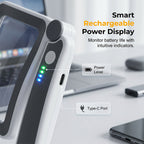 Arenzza folding handheld magnifying glass with built-in light for reading, featuring a clear lens and ergonomic handle.