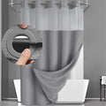 Arenzza waffle pattern shower curtain with a blue and white design, showcasing a stylish houseware and kitchen decor.