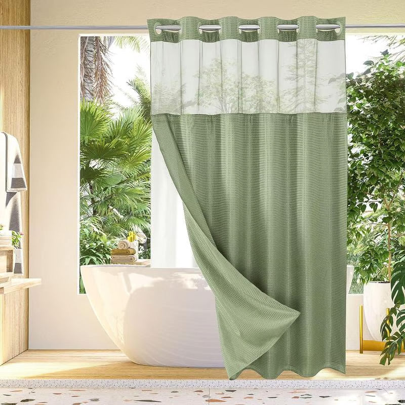Aarenza waffle pattern shower curtain in houseware and kitchen, featuring a stylish design for bathroom decor.