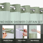 Arenzza waffle pattern shower curtain with a stylish design, hanging in a bathroom setting, made of waterproof fabric.