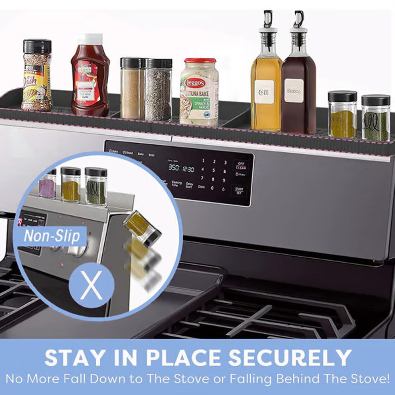Arenzza Magnetic Silicone Kitchen Rack mounted on a wall, holding utensils and kitchen tools in a modern houseware setting.
