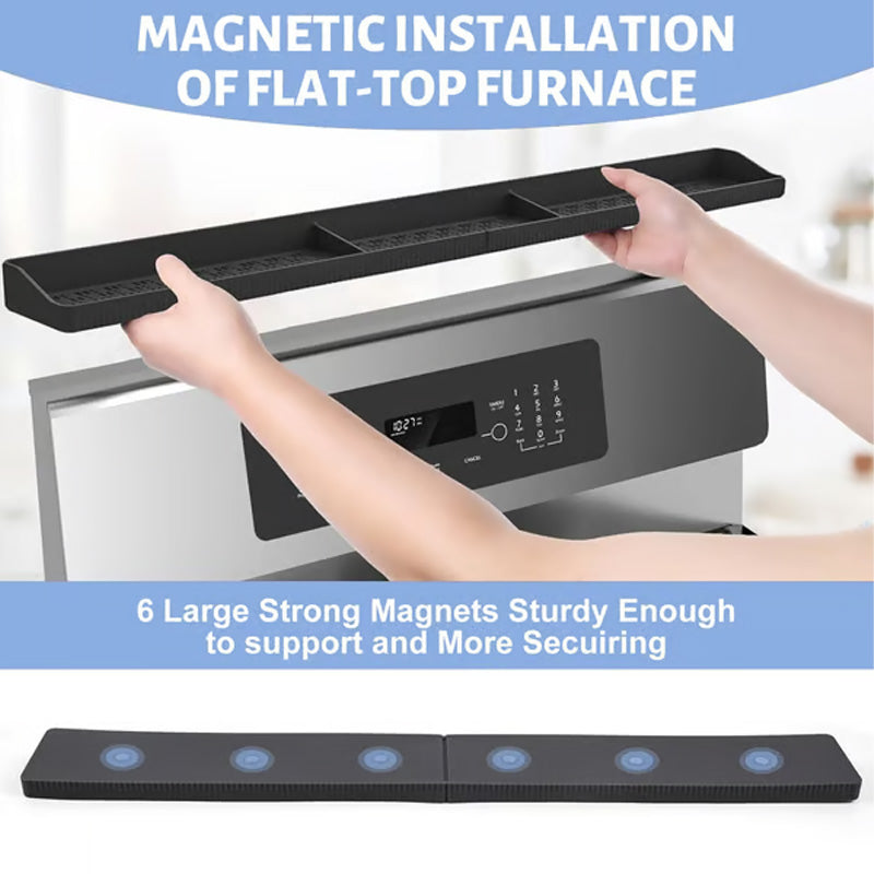 Arenzza magnetic silicone kitchen rack mounted on a wall, holding utensils and kitchen tools in a modern houseware setting.
