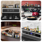 Aarenza magnetic silicone kitchen rack mounted on a wall, holding utensils and kitchen tools for organized houseware storage.