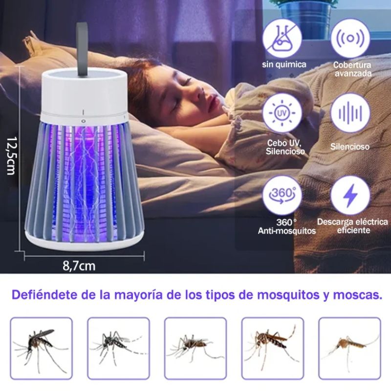 Arenzza portable indoor and outdoor insect killer with fly and mosquito trap, compact houseware and kitchen device in black.