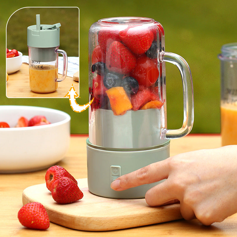 Arenzza small household juicing cup with a clear plastic body and colorful lid, designed for kitchen and houseware use.
