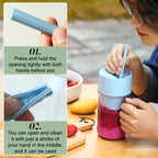 Arenzza small household juicing cup made of clear glass, with a removable lid and measuring markings, ideal for kitchen use.