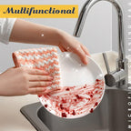 Arenzza microfiber cleaning rag for houseware and kitchen, soft, absorbent cloth with blue and white fibers for cleaning surfaces.
