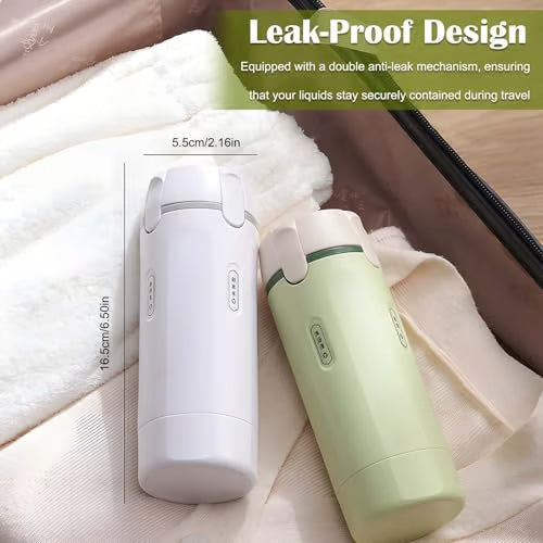 Arenzza 4-in-1 refillable travel dispenser bottles set with clear plastic bottles and pump caps for toiletries and liquids.