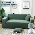 Aarenza Jacquard knitted stretch sofa cover in a neutral color, designed for home furniture protection and style.
