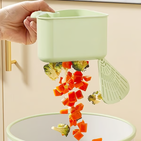 Arenzza suction cup sink corner rack in kitchen, with multiple tiers and suction cups for secure hold in a houseware and kitchen setting.