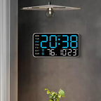 Aarenza digital wall clock with colorful LED display, modern design, perfect for contemporary Norwegian home decor.