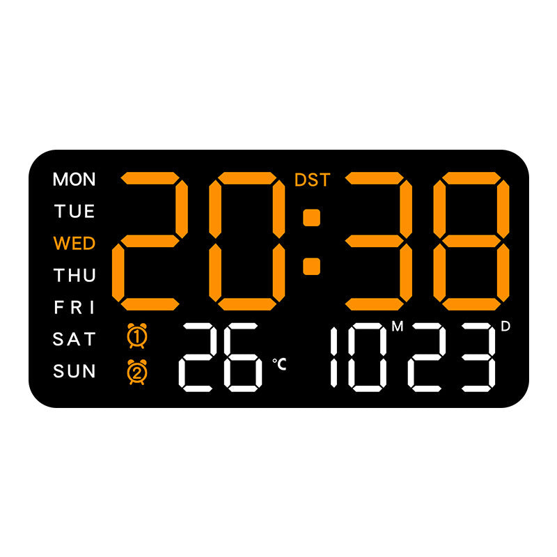 Aarenza multifunctional LED digital wall clock with modern design, displaying time in a sleek, decorative style for contemporary homes.