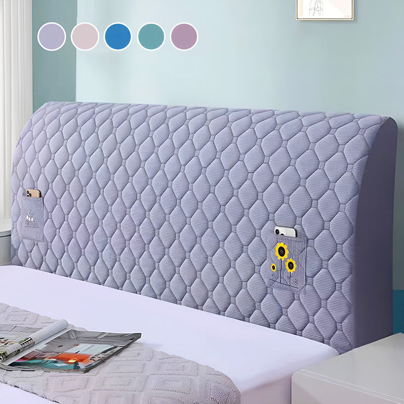 Arenzza bed headboard cover, stretchy padded fabric in neutral color, designed to fit and protect the headboard with a soft, cushioned surface.