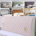 Arenzza bed headboard cover in stretchy padded fabric, designed for a sleek and cozy look for houseware and bedroom decor.