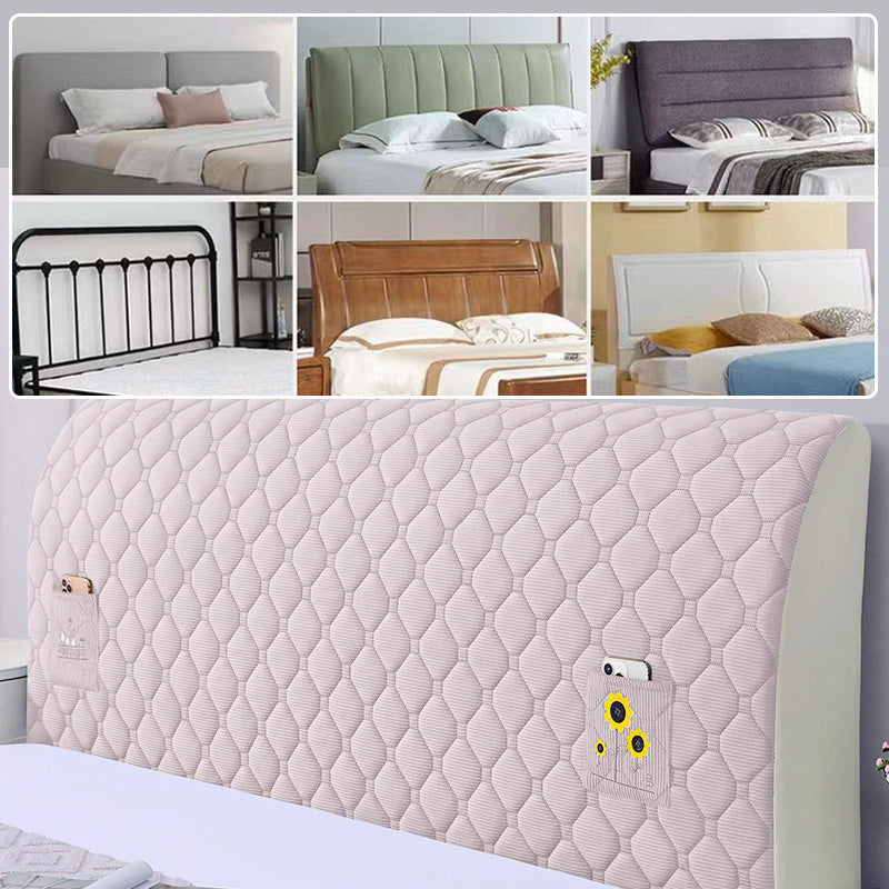 Arenzza bed headboard cover in stretchy padded fabric, designed for a sleek and cozy look for houseware and bedroom decor.