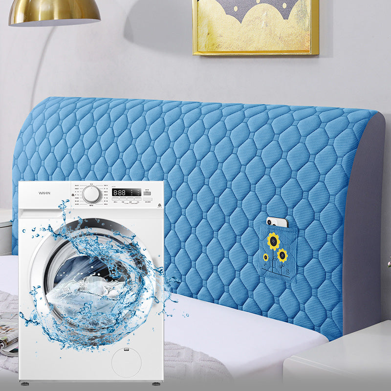 Arenzza Bed Headboard Cover, stretchy padded fabric in neutral color, designed to protect and update your bedroom decor.