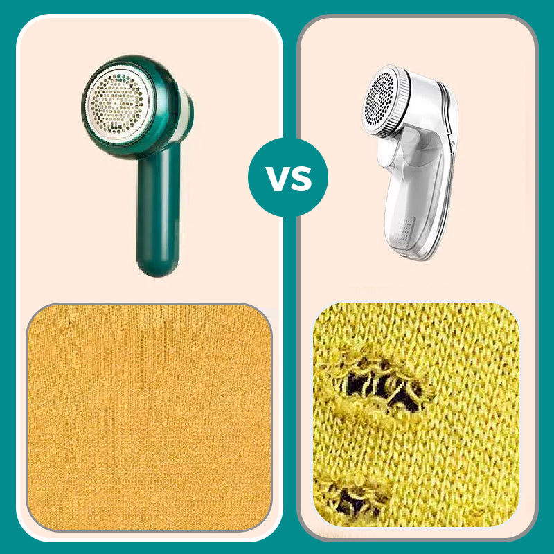 Arenzza rechargeable hairball trimmer, a handheld device for removing lint and fuzz from clothing and upholstery.