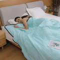 Aarenzza Ice Cooling Calming Blanket for summer sleep, lightweight and breathable houseware in soothing blue fabric.