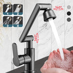 Arenzza hot and cold dual-purpose universal faucet for kitchen and houseware, shown in a modern kitchen setting.