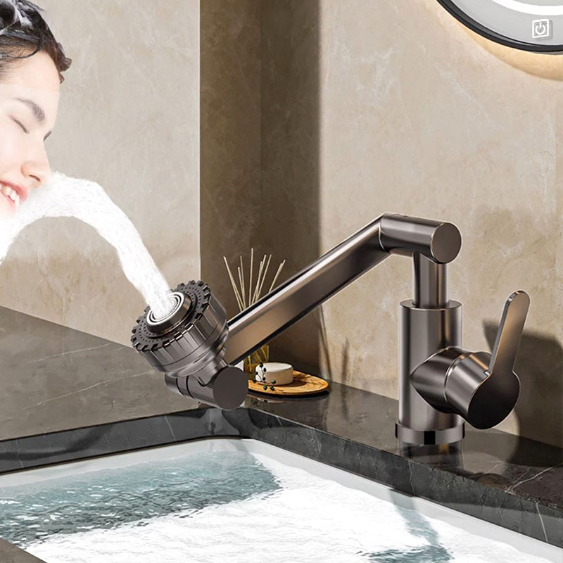 Arenzza hot and cold dual-purpose universal faucet for kitchen or houseware, showing the sleek chrome finish and adjustable spout.
