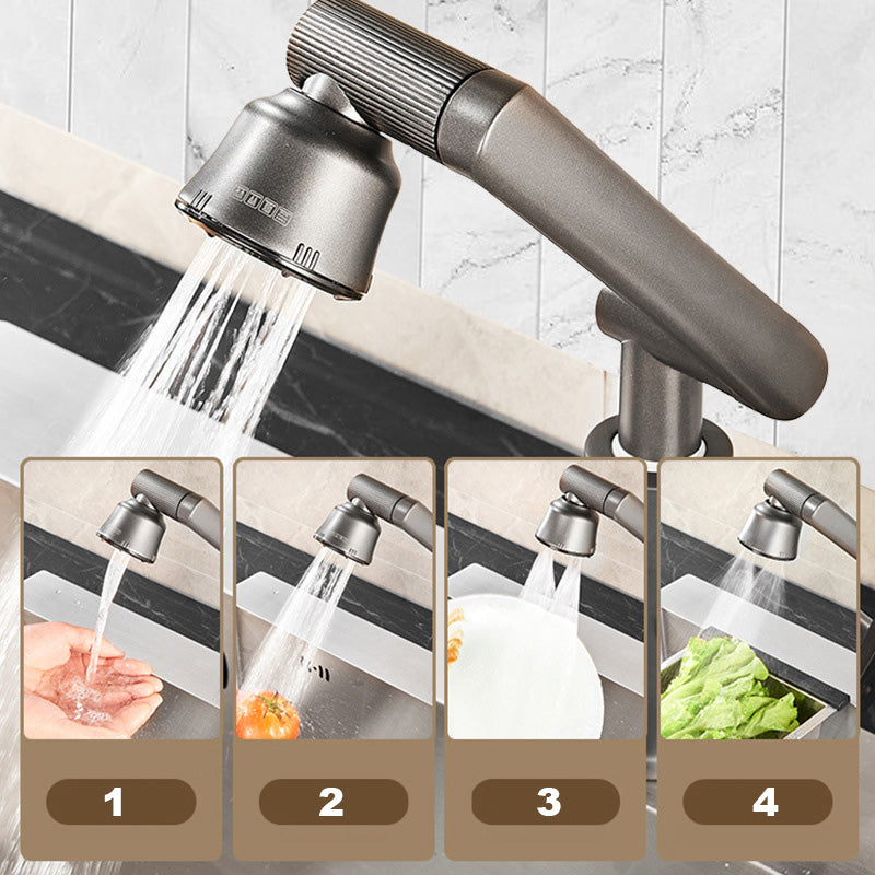 Arenzza hot and cold dual-purpose universal faucet for kitchen and houseware, featuring a sleek stainless steel design.