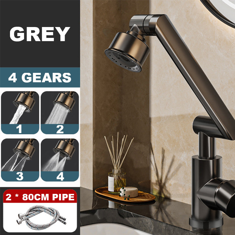 Arenzza hot and cold dual-purpose universal faucet for kitchen or bathroom, featuring a sleek chrome finish and versatile design.