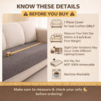 Aarenza thickened non-slip washable sofa cover in neutral color, showing a snug fit over a sofa for protection and style.