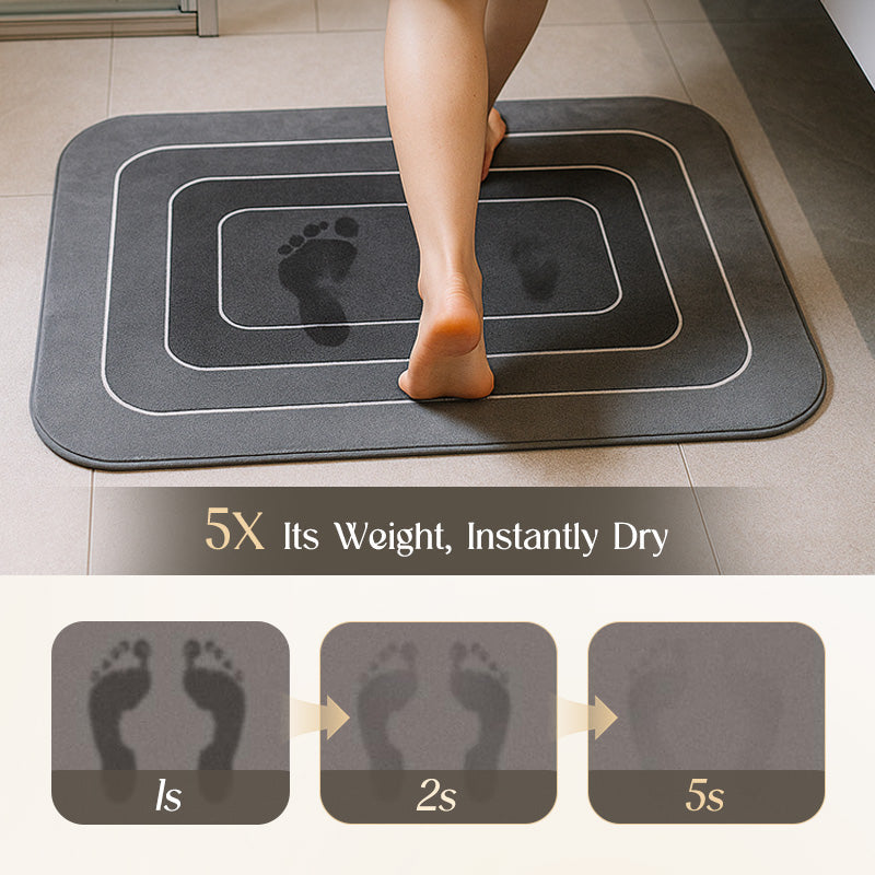 Arenzza non-slip, super absorbent kitchen floor rug with a soft, textured surface in a modern houseware setting.