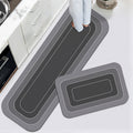 Aarenza non-slip, super absorbent kitchen floor rug featuring a colorful, textured design for household use.