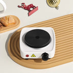 Arenzza multi-functional electric stove for home cooking, with compact design and control knobs on a kitchen countertop.