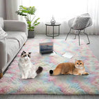 Aarenza gradient color plush floor mat in vibrant shades, soft and comfortable for house and kitchen use.