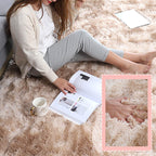 Colorful gradient plush floor mat by Arenzza, soft and cozy houseware perfect for living rooms or kitchens.