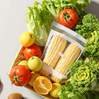 Transparent food-grade reinforced double-seal bag by Arenzza, showing its sturdy, clear design suitable for kitchen storage.