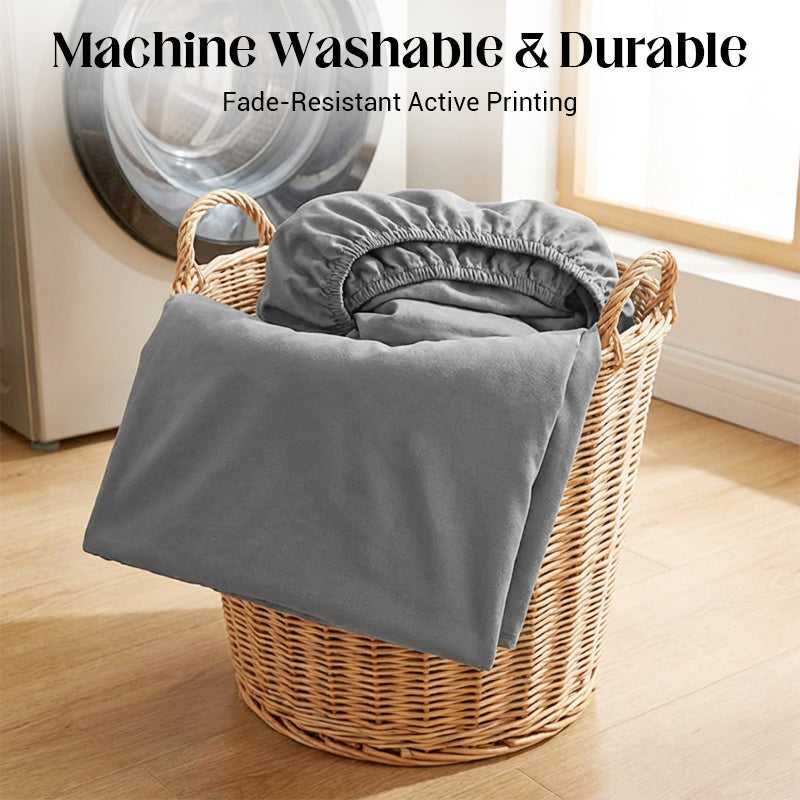 Aarenzza 3-piece soft sheet set with easy and secure fit, featuring smooth fabric and fitted corners for a cozy bedroom look.