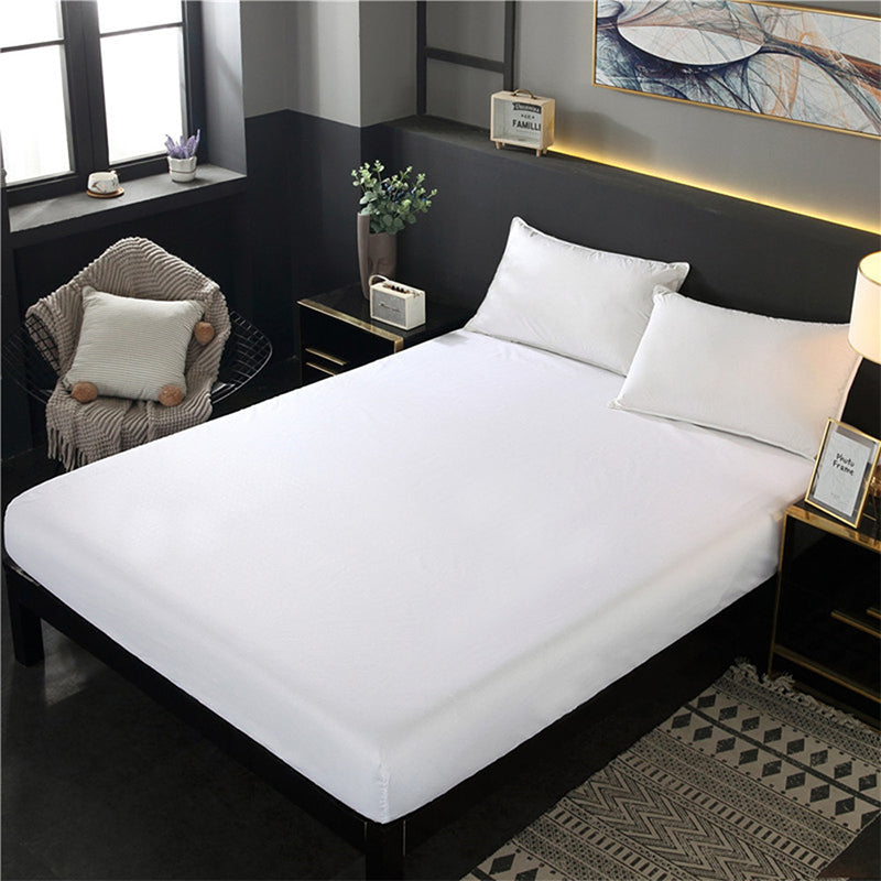 Aarenzza 3-piece soft sheet set with fitted and flat sheets in neutral colors, designed for easy, secure fit on beds.
