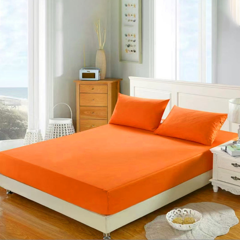 Arenzza 3-piece soft sheet set with easy secure fit, shown on a bed, made of comfortable fabric for houseware and kitchen use.